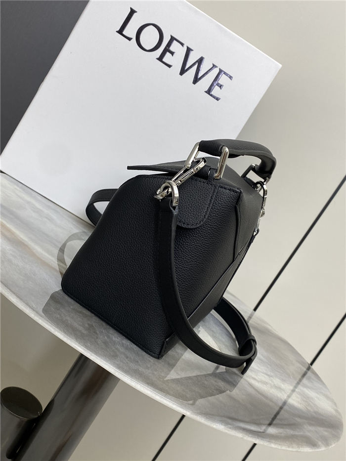 Small Puzzle bag in soft grained calfskin Black High