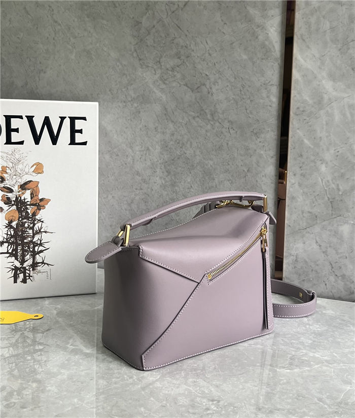 Small Puzzle bag in classic calfskin Pale Purple High