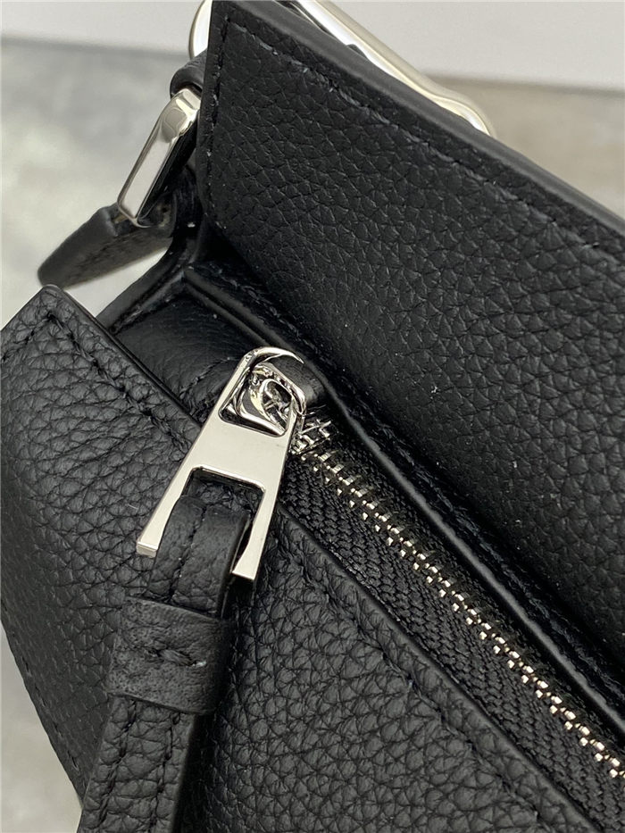 Mini Puzzle bag in soft grained calfskin Black High