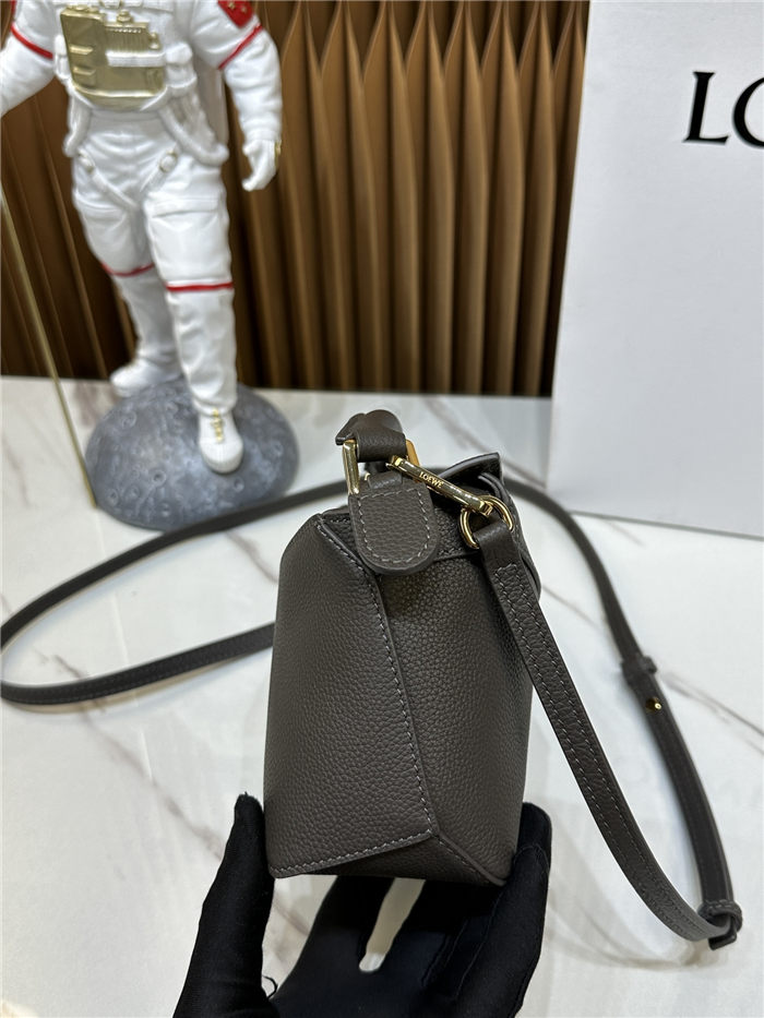 Mini Puzzle bag in soft grained calfskin Dark Grey High