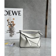 Mini Puzzle bag in soft grained calfskin White High