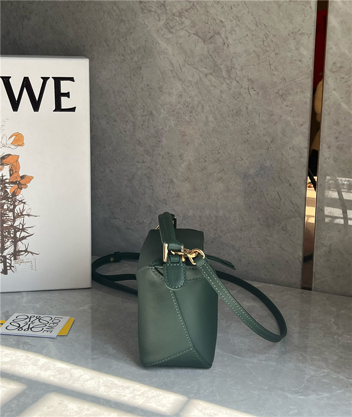 Mini Puzzle bag in classic calfskin Bottle Green High