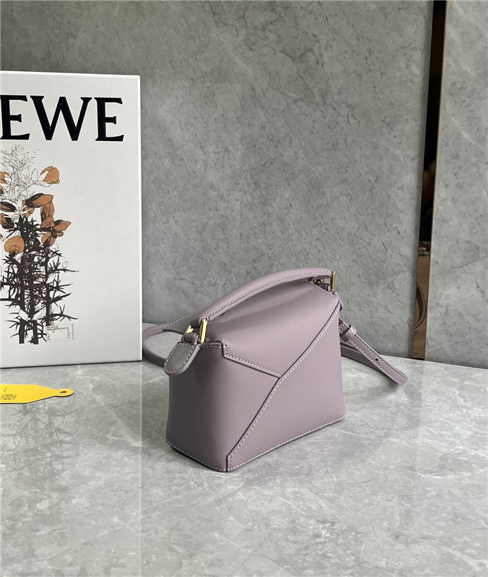 Mini Puzzle bag in classic calfskin Pale Purple High