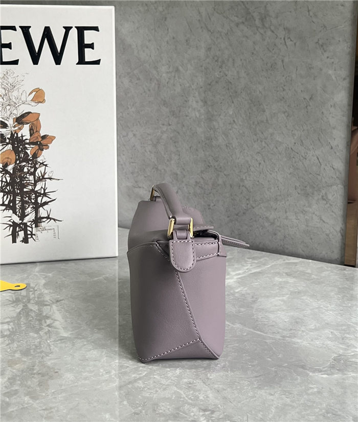 Mini Puzzle bag in classic calfskin Pale Purple High