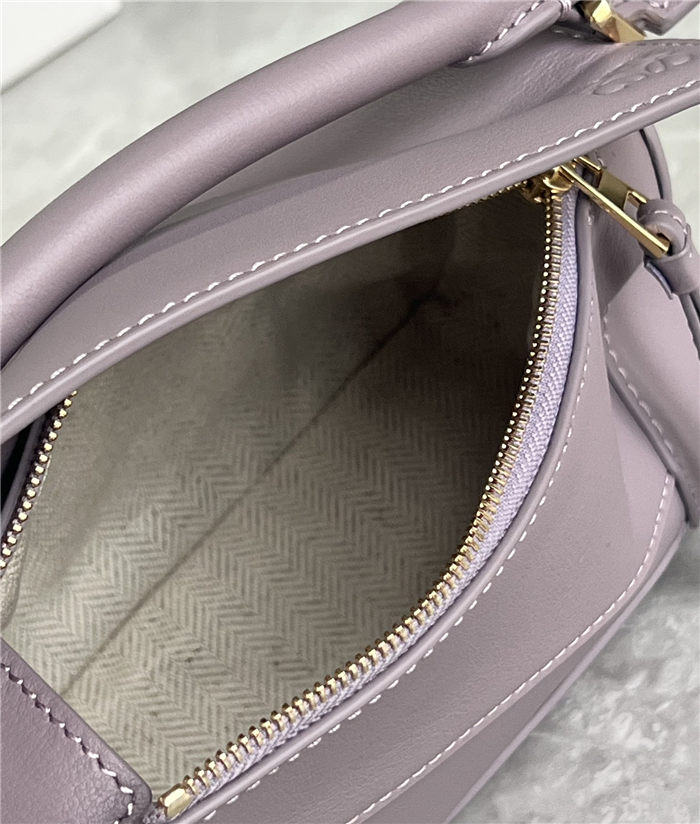 Mini Puzzle bag in classic calfskin Pale Purple High