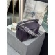 Small Puzzle bag in satin calfskin with jacquard strap Deep Aubergine High