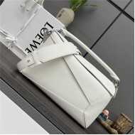 Puzzle bag 29cm in soft grained calfskin White High