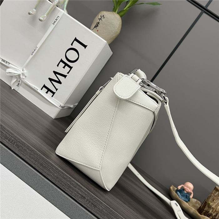 Puzzle bag 29cm in soft grained calfskin White High