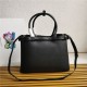 Prada Buckle medium leather handbag with double belt 1BA417 Black High