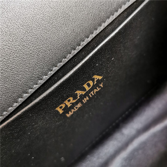 Prada Medium brushed leather handbag 1BD343 Black High