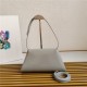 Prada Medium brushed leather handbag 1BD343 Grey High