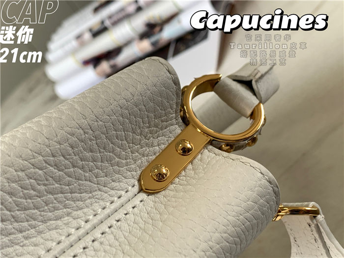 Louis Vuitton Capucines Mini Bag Taurillon Leather M55985 White High