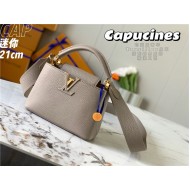 Louis Vuitton Capucines Mini Bag Taurillon Leather M55985 Taupe High