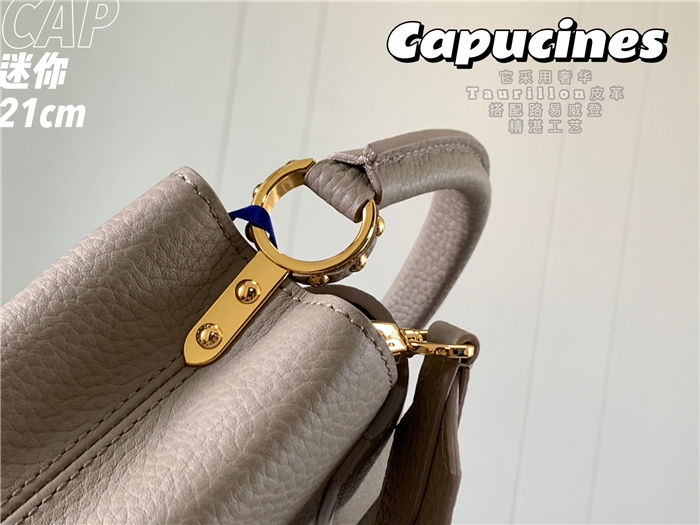 Louis Vuitton Capucines Mini Bag Taurillon Leather M55985 Taupe High