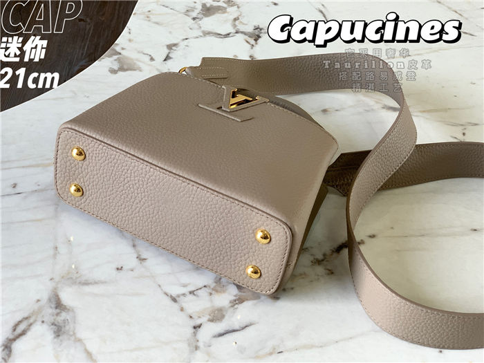 Louis Vuitton Capucines Mini Bag Taurillon Leather M55985 Taupe High