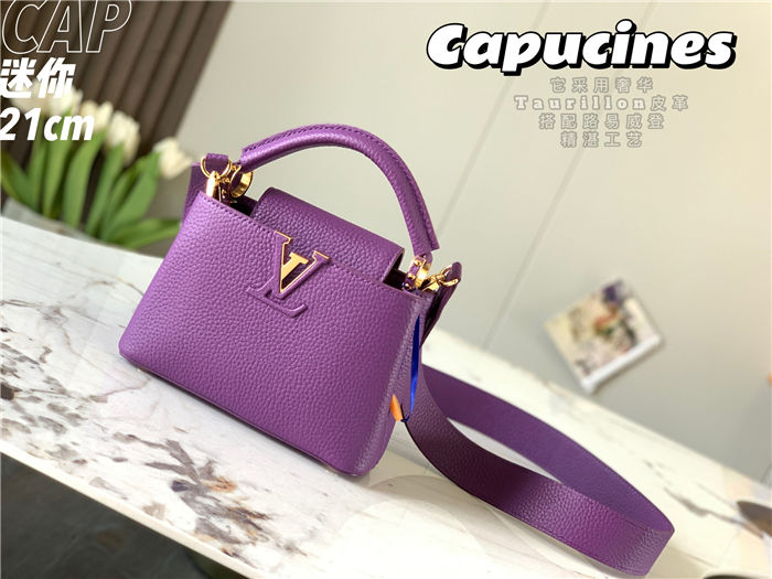 Louis Vuitton Capucines Mini Bag Taurillon Leather M55985 Purple High