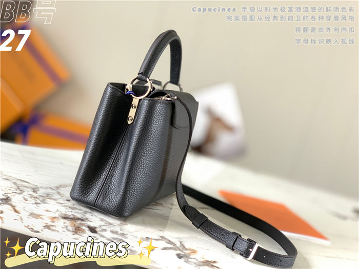 Louis Vuitton Capucines BB Bag Taurillon Leather M94517 Black-Silver High