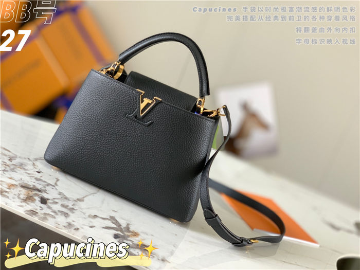 Louis Vuitton Capucines BB Bag Taurillon Leather M94517 Black-Gold High