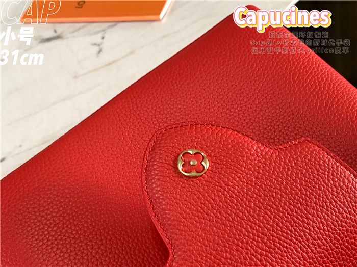 Louis Vuitton Capucines MM Bag Taurillon Leather M42259 Red High