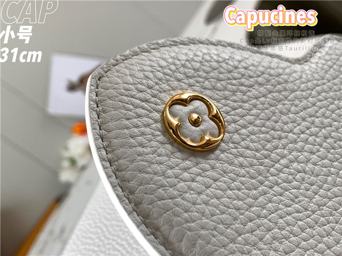 Louis Vuitton Capucines MM Bag Taurillon Leather M42259 White High