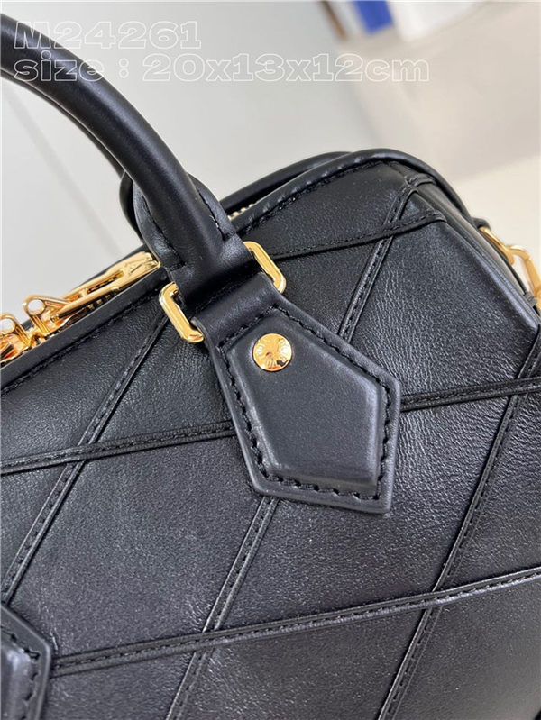 Louis Vuitton SPEEDY BANDOULIÈRE 20 Malletage Leather M24261 Black High