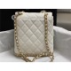 Chanel CHAIN BACKPACK Grained Calfskin & Gold-Tone Metal AS4490 White A