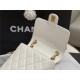 Chanel CHAIN BACKPACK Grained Calfskin & Gold-Tone Metal AS4490 White A