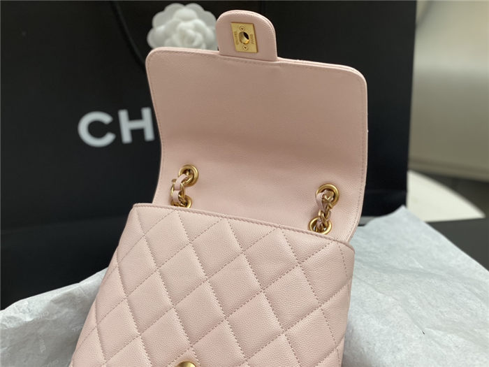 Chanel CHAIN BACKPACK Grained Calfskin & Gold-Tone Metal AS4490 Pink A