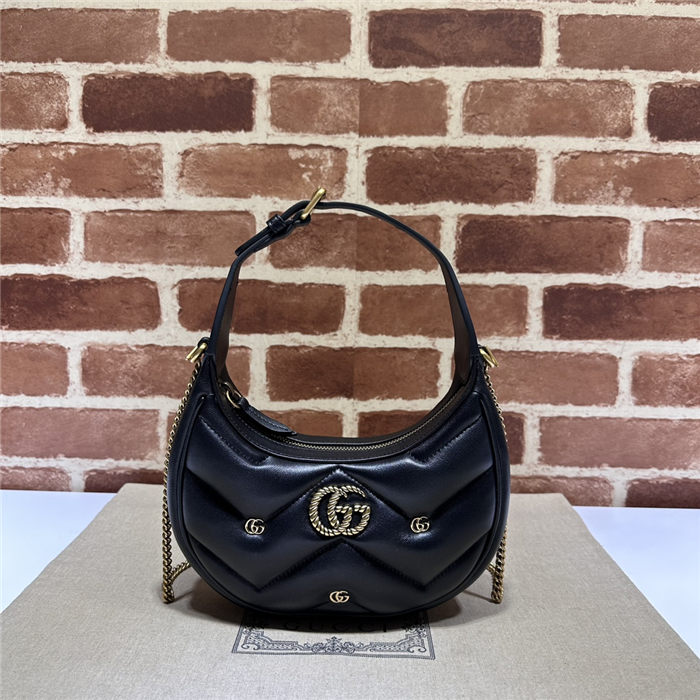 GG Marmont half-moon-shaped mini bag 770983 Black High