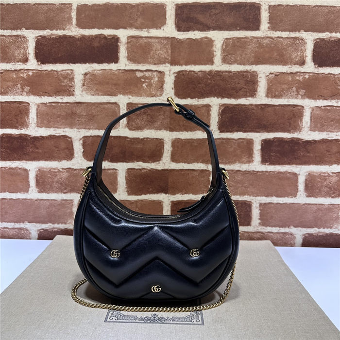 GG Marmont half-moon-shaped mini bag 770983 Black High