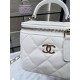 Chanel SMALL VANITY WITH CHAIN AP2198 Lambskin & Gold-Tone Metal White High