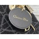 MINI LADY Dior BAG Cannage Cotton with Micropearl Embroidery Black High