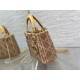 MINI LADY Dior BAG Cannage Cotton with Micropearl Embroidery Beige High