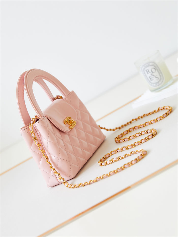 Chanel MINI SHOPPING BAG AS4416 Shiny Aged Calfskin & Gold-Tone Metal Pink High