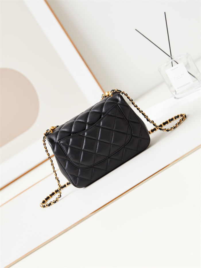 Chanel MINI FLAP BAG AS4384 Lambskin & Gold-Tone Metal Black High