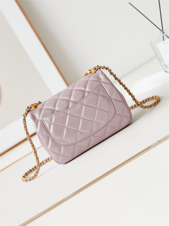 Chanel MINI FLAP BAG AS4384 Lambskin & Gold-Tone Metal Pink High