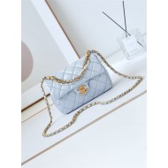 Chanel MINI FLAP BAG AS4384 Lambskin & Gold-Tone Metal Blue High