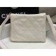 Chanel Hobo handbag AS4743 Shiny calfskin & gold-tone metal White High