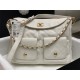 Chanel Large Hobo handbag As4668 Shiny calfskin & gold-tone metal White High