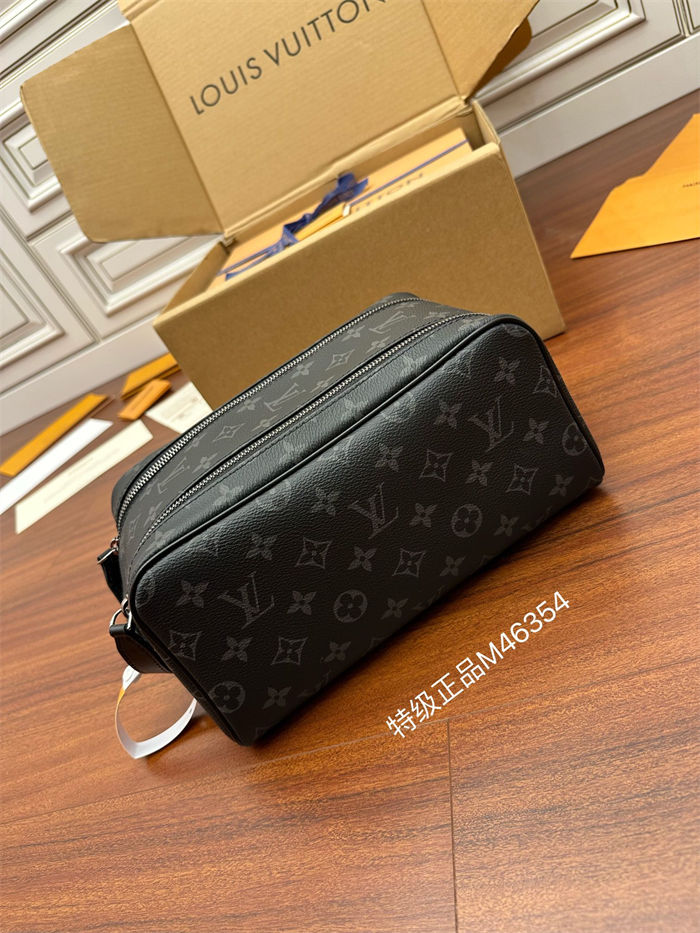 Louis Vuitton DOPP KIT TOILET POUCH Monogram Eclipse coated canvas M46354 Top