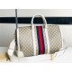 Gucci Savoy medium duffle bag 681295 GG Supreme canvas White High