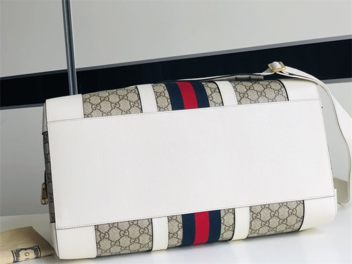 Gucci Savoy medium duffle bag 681295 GG Supreme canvas White High