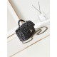 MINI FLAP BAG WITH TOP HANDLE AS2431 Cotton Tweed & Gold-Tone Metal Black A