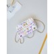 EVENING BAG AS4561 Sequins & Gold-Tone Metal Coco White A