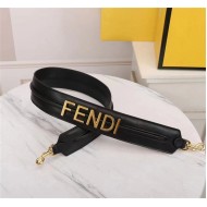 Fendi STRAP YOU Leather shoulder strap Black High