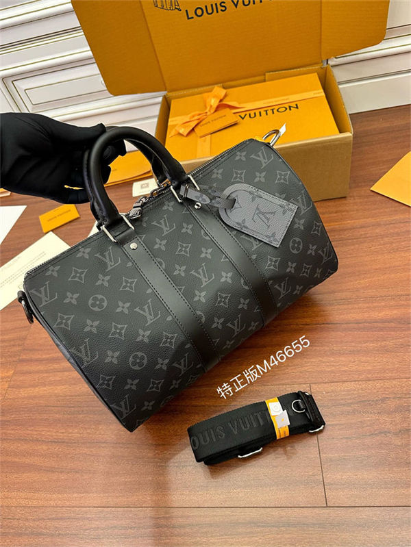 Louis Vuitton Keepall Bandoulière 35 Monogram Eclipse Reverse coated canvas M46655 Top