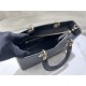 Lady D-Sire Medium My ABCDior Bag Bull Leather Black High