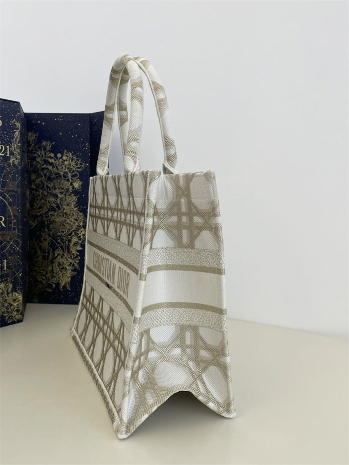 MEDIUM Dior BOOK TOTE Macrocannage Embroidery High