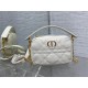 Small Dior Caro Top Handle Camera Bag Macrocannage Calfskin Latte High