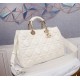 LADY 95.22 LARGE BAG Cannage Calfskin White High